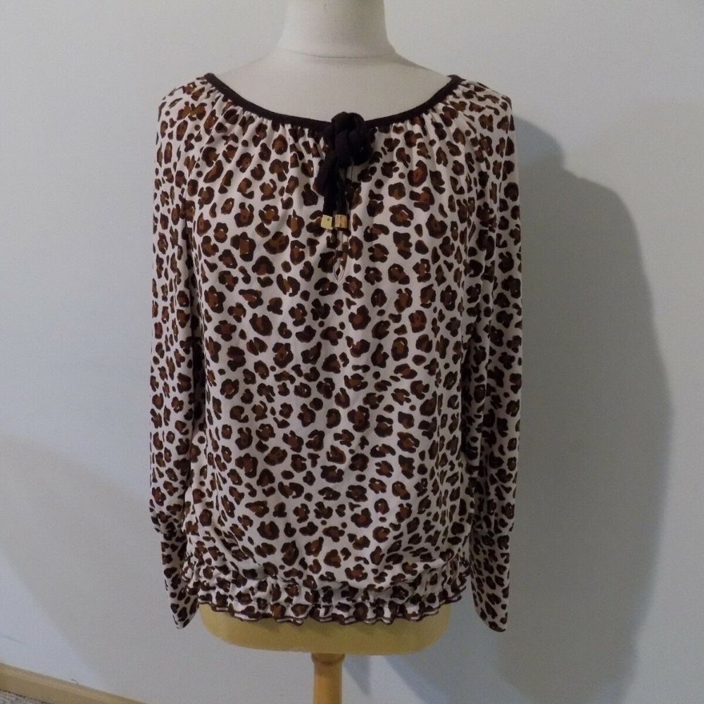 TORY BURCH Leopard Print Top, Small